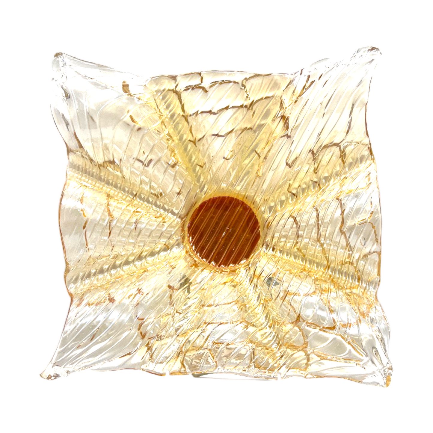 Murano Art Glass - Ribbed Handkerchief Ruffle Edge Bowl - 5"