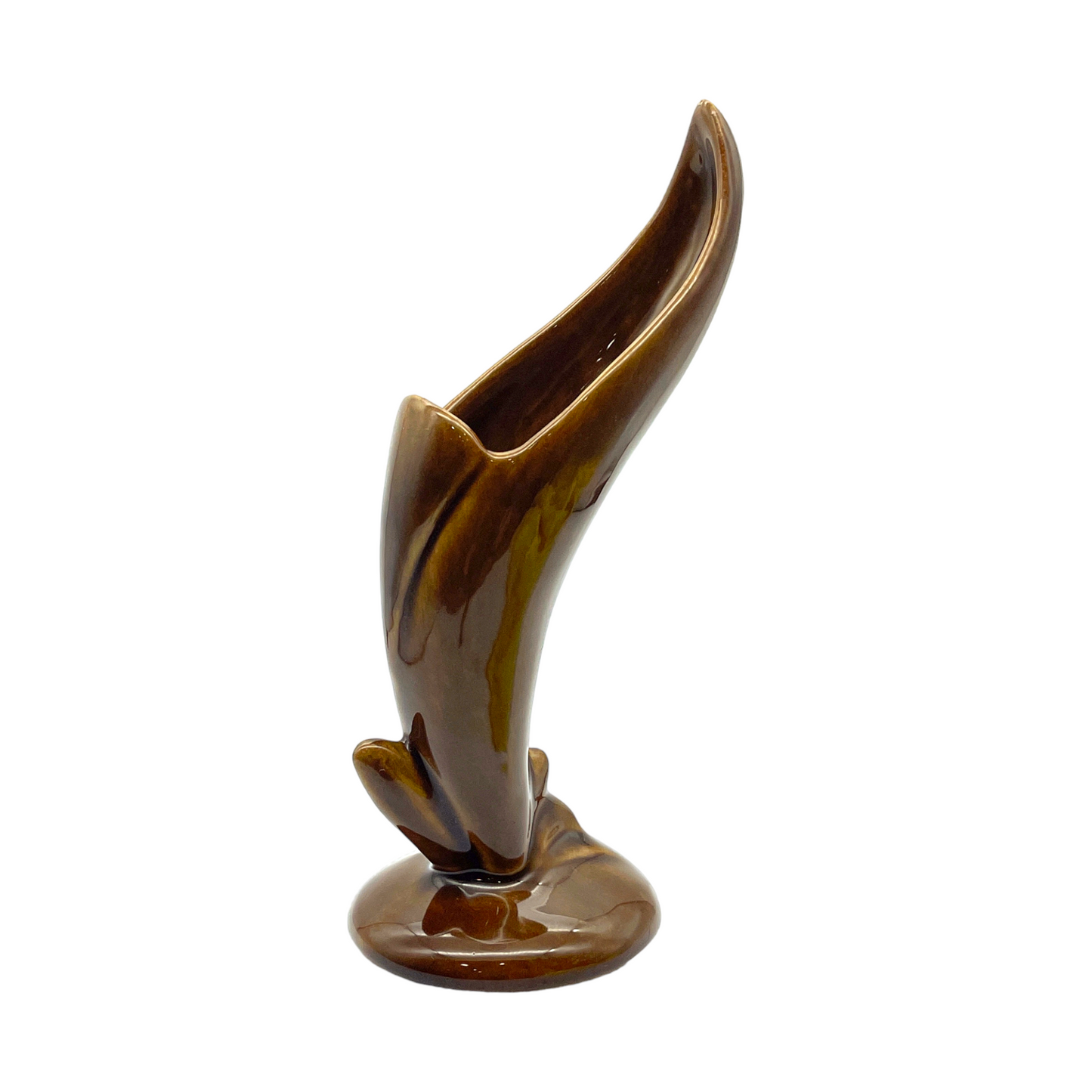 Van Briggle Pottery - Brown Bird Of Paradise Vase - Vintage - Mint - 8.5"