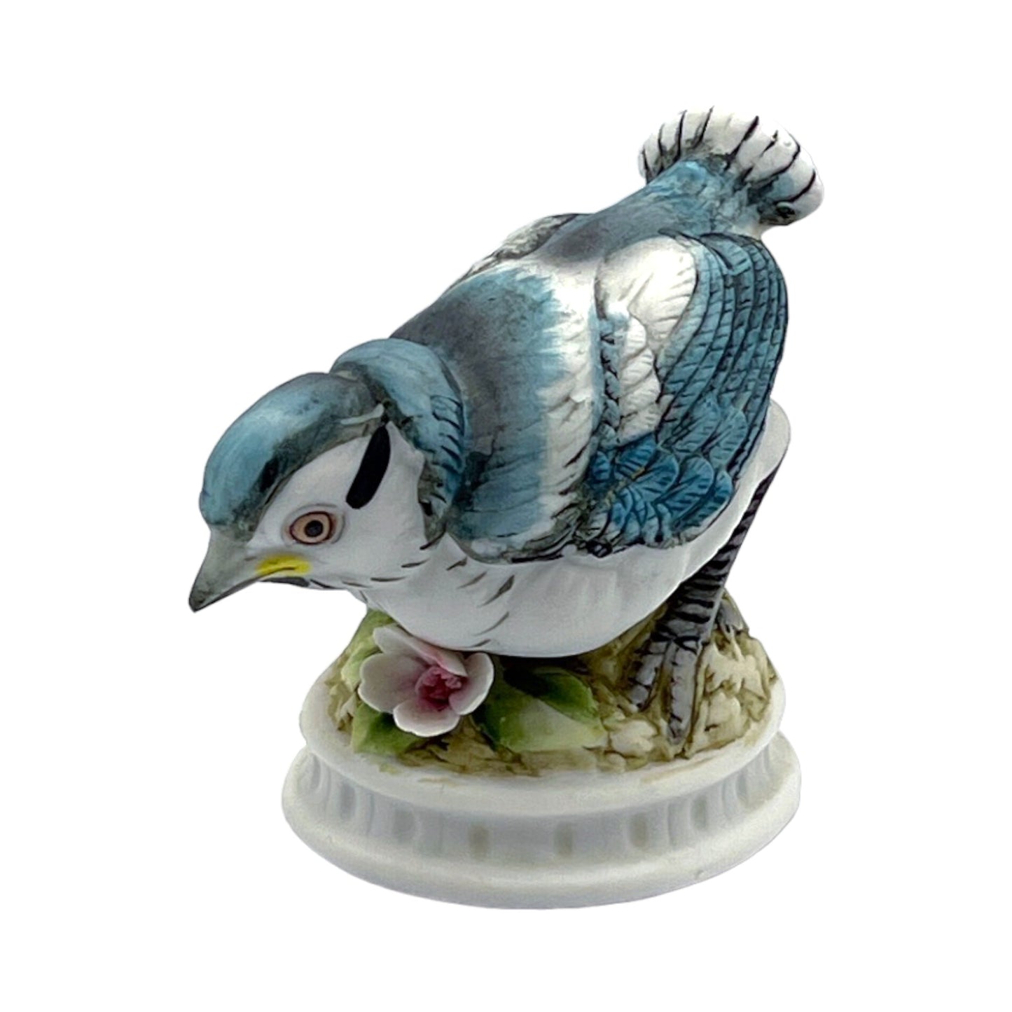 Lefton China - Blue Jay W/Flower - 3"