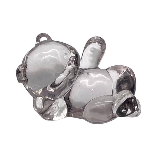 Fenton Art Glass - Tinted Clear Glass Laying On It's Side Bear - 2.5"