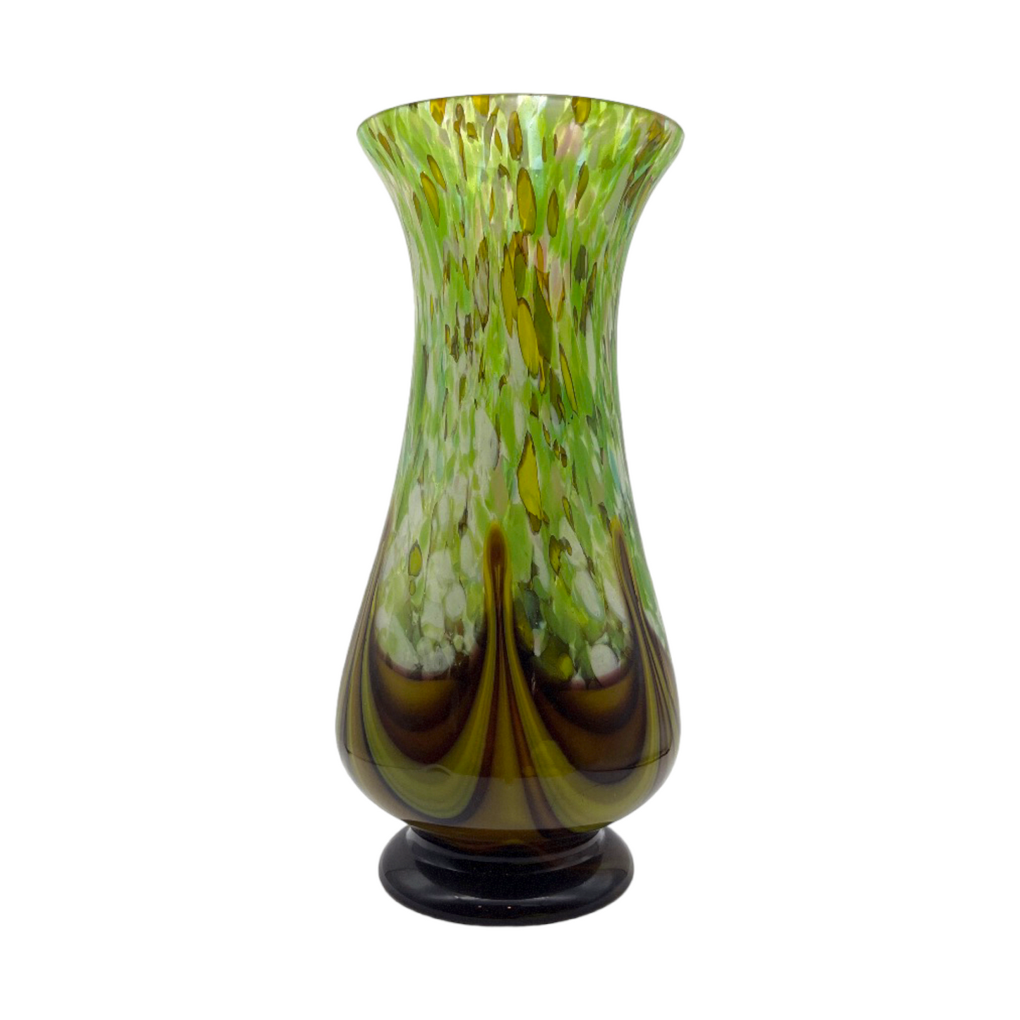 Opulent Opaline Symphony - Handcrafted Murano Art Glass Vase