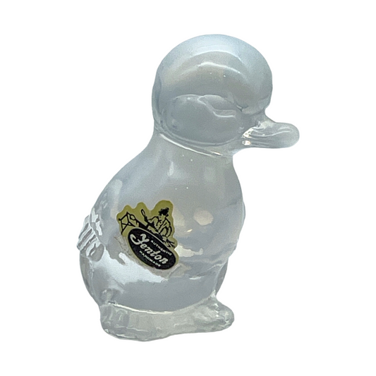 Fenton Art Glass - Opalescent Duck - Original Sicker - 3.5"