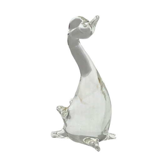 Pilgrim Glass - Clear Duck Art Glass - Vintage - 4.5"