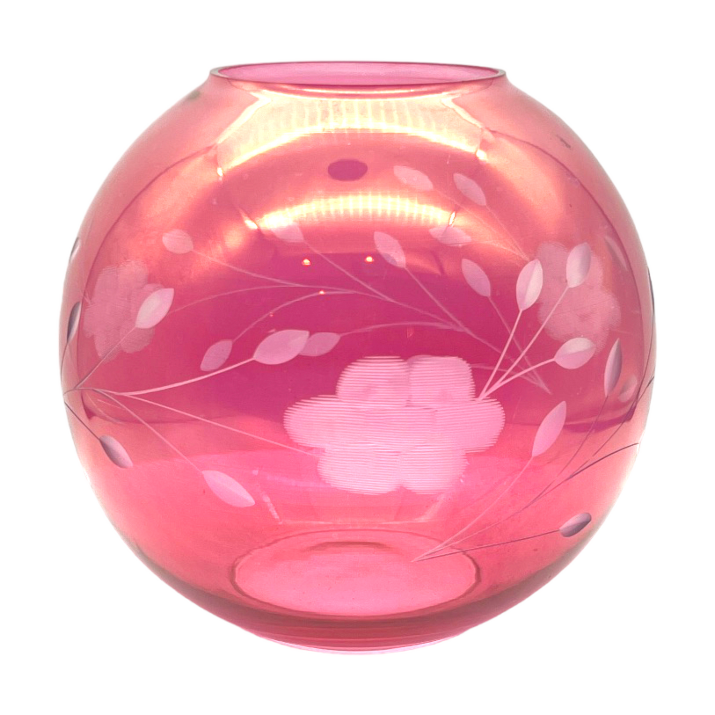 Enchanting Crimson Swirl Art Glass Vase - 6"