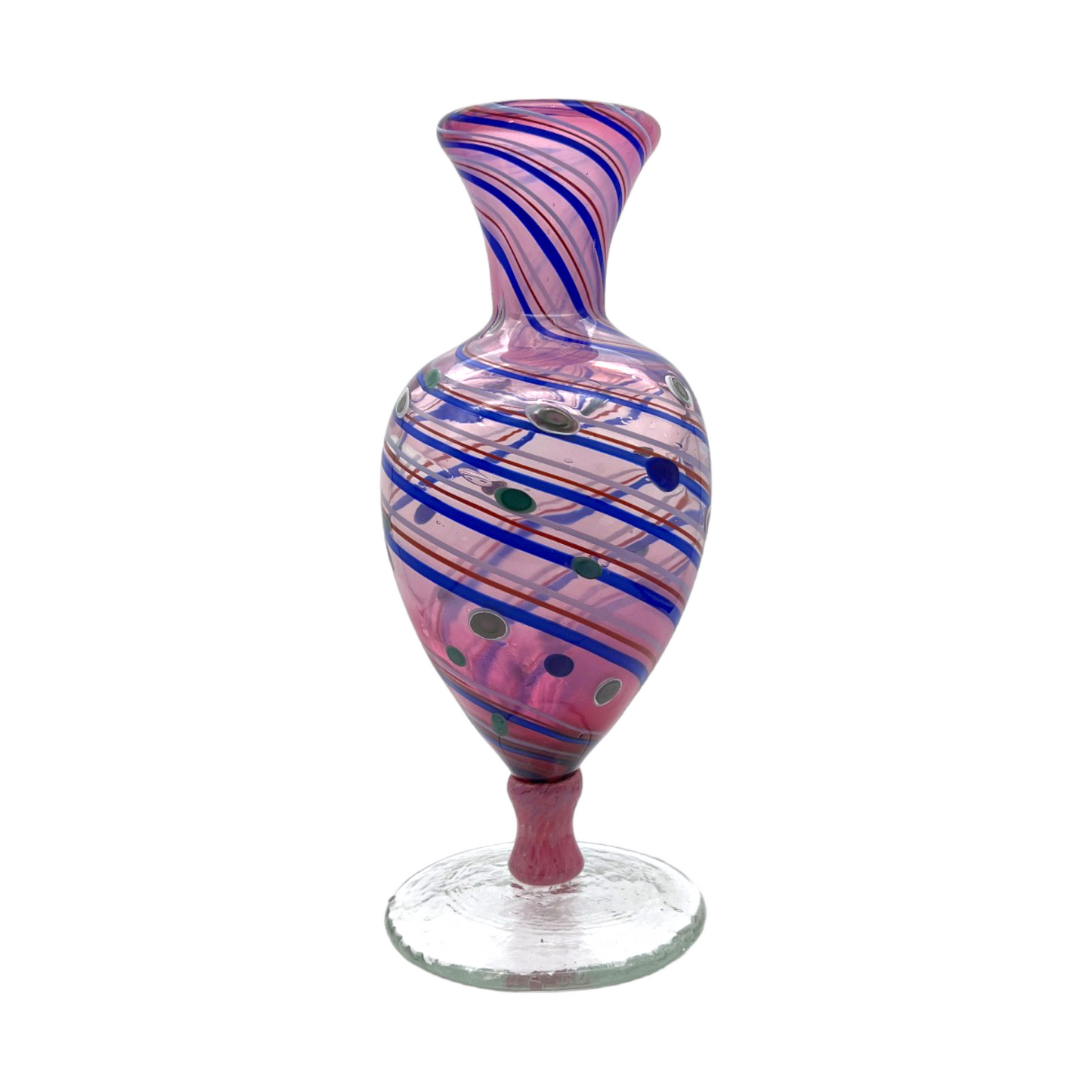 The Enchanting Symphony - Multicolor Spiral Canes Art Glass Vase