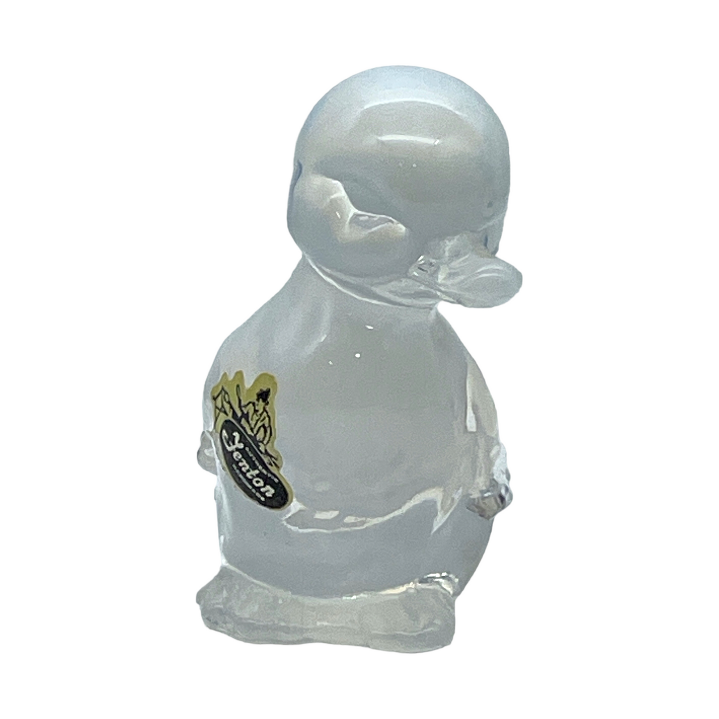 Fenton Art Glass - Opalescent Duck - Original Sicker - 3.5"