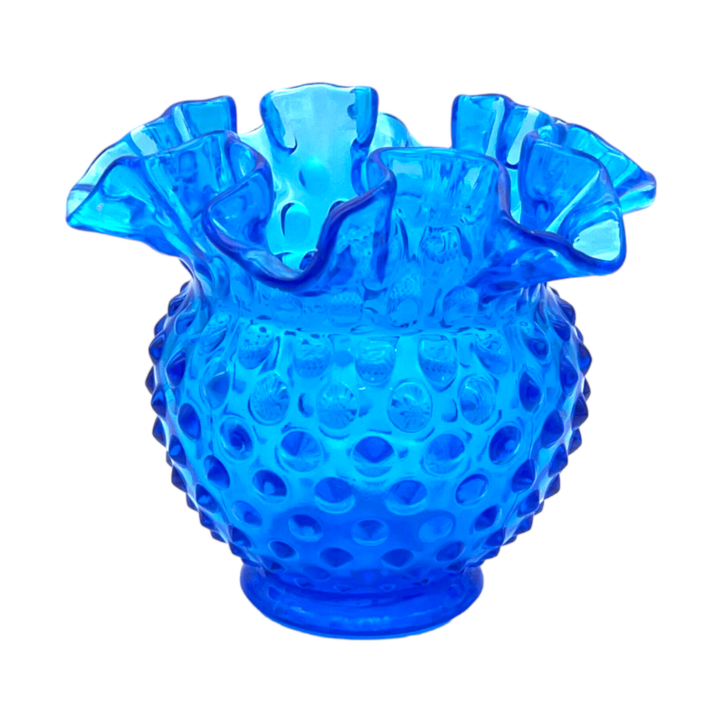 Vintage Blue Hobnail Vase - A Timeless Masterpiece in Art Glass