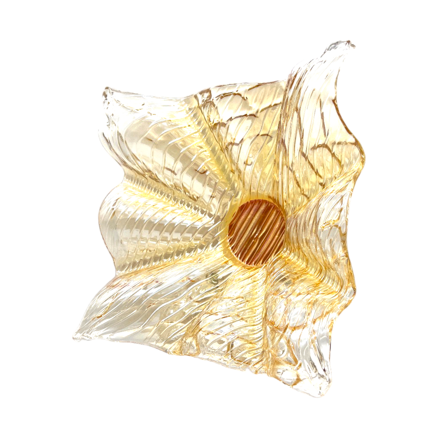 Murano Art Glass - Ribbed Handkerchief Ruffle Edge Bowl - 5"