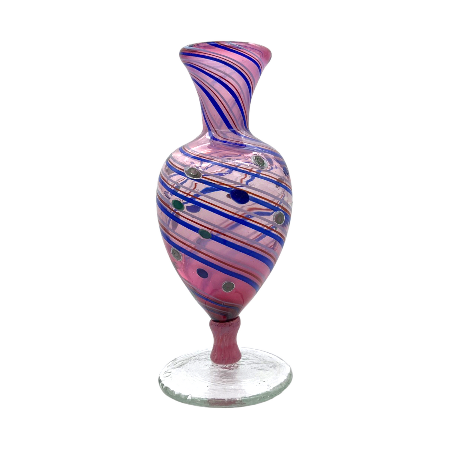 The Enchanting Symphony - Multicolor Spiral Canes Art Glass Vase