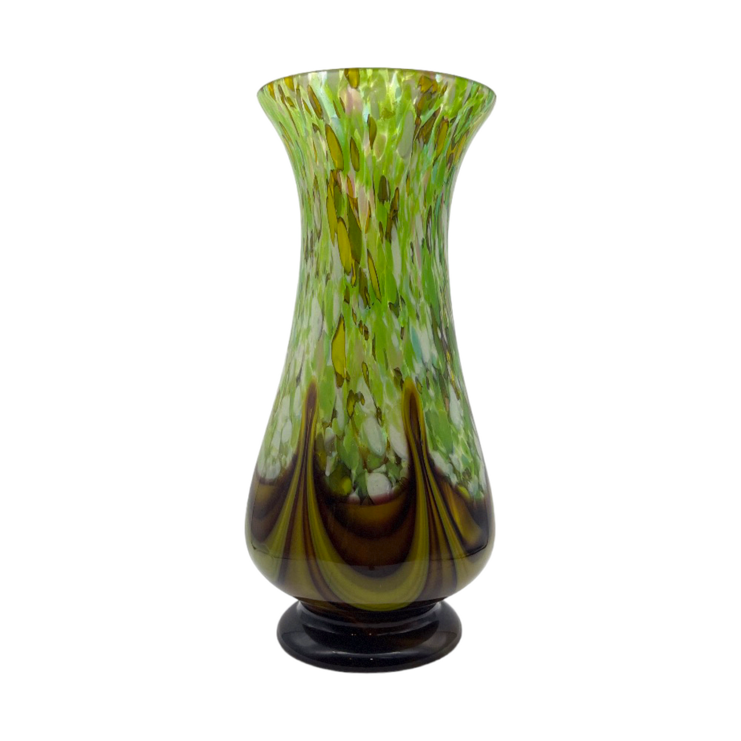 Opulent Opaline Symphony - Handcrafted Murano Art Glass Vase