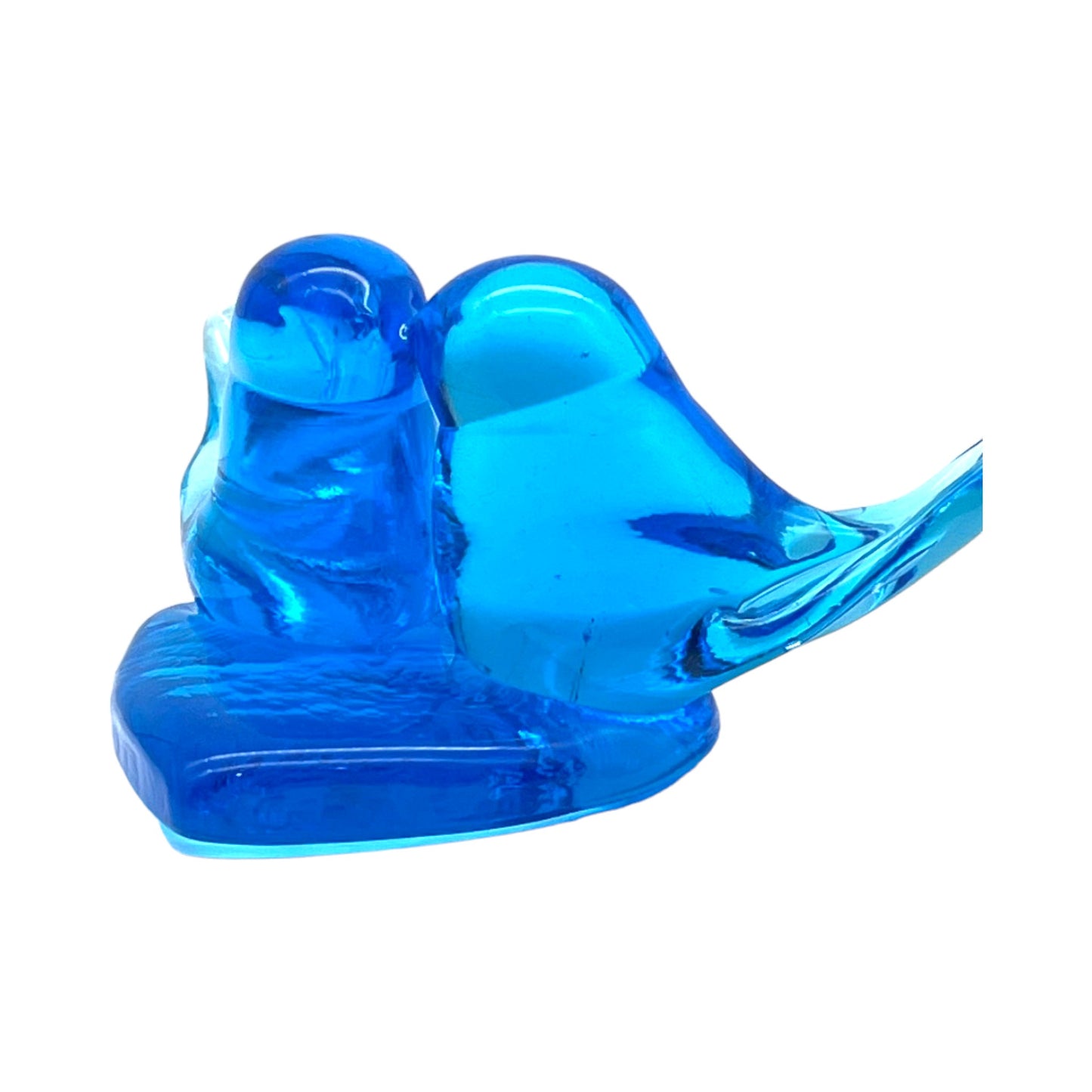 Blown Art Glass - Double Bluebird Of Happiness - Leo Ward Signed - 1987 - 3"