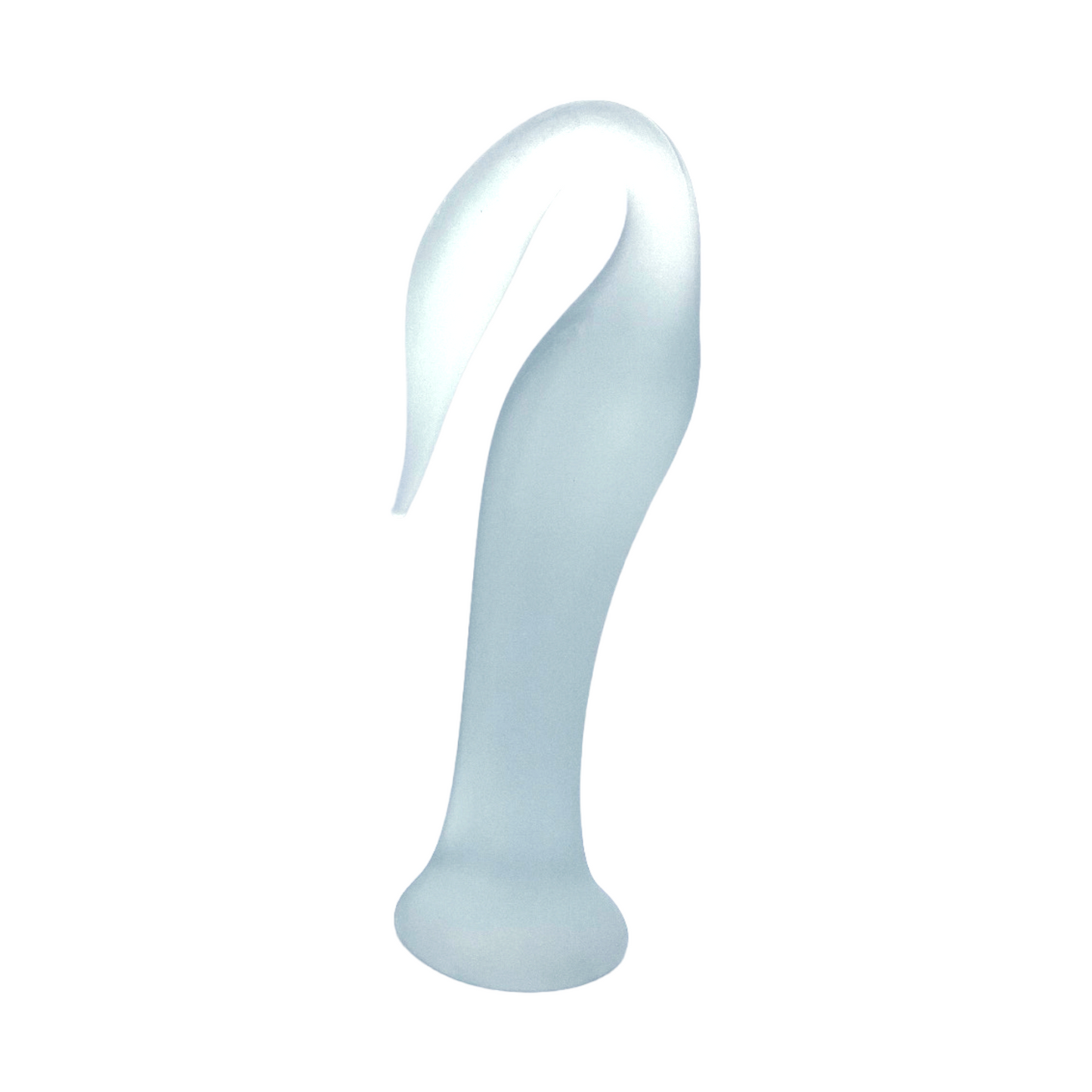 Ethereal Elegance: Handcrafted 15" Frosted Glass Swan