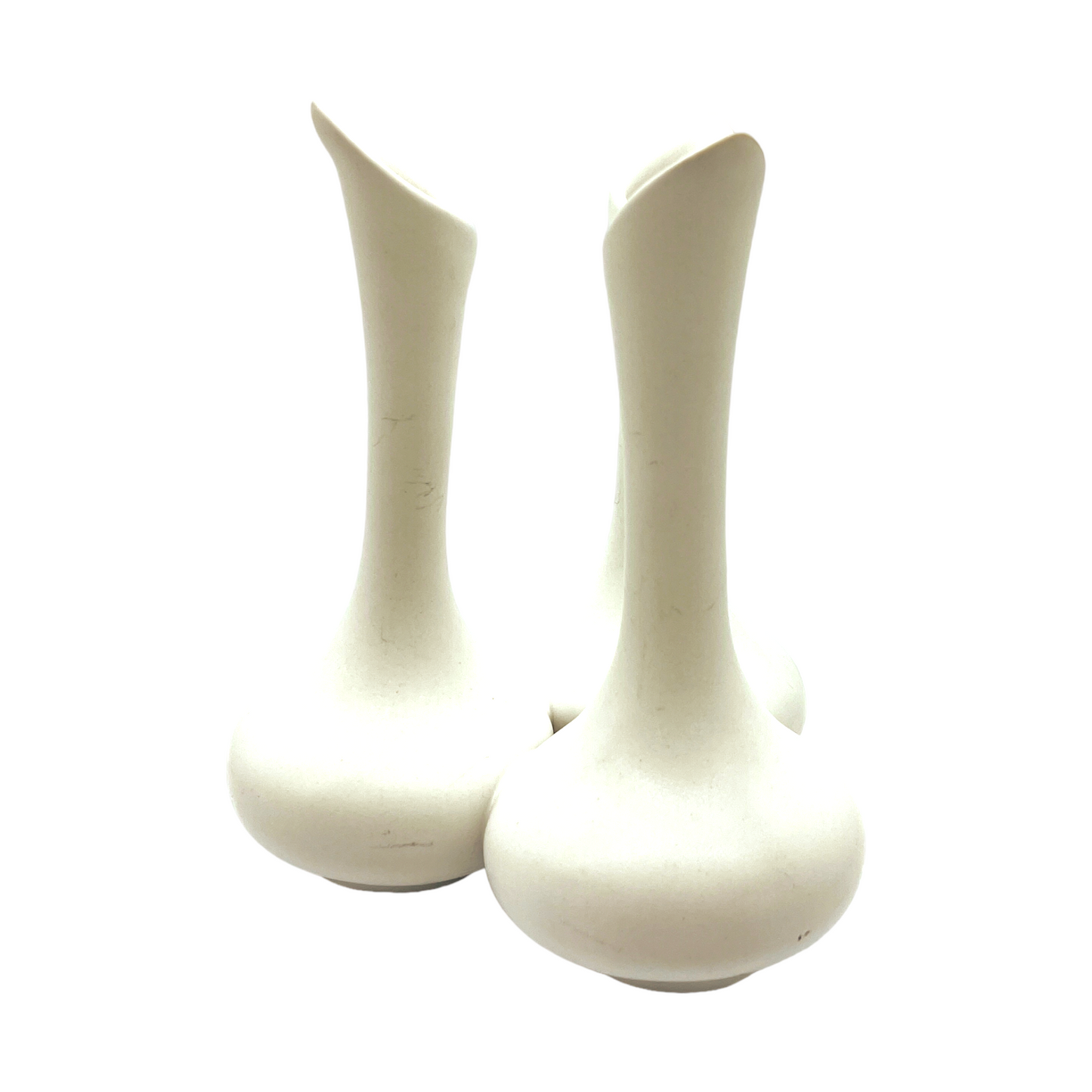 Van Briggle Pottery - White Triple Bud Vase - Vintage 1920's - Mint - 7"