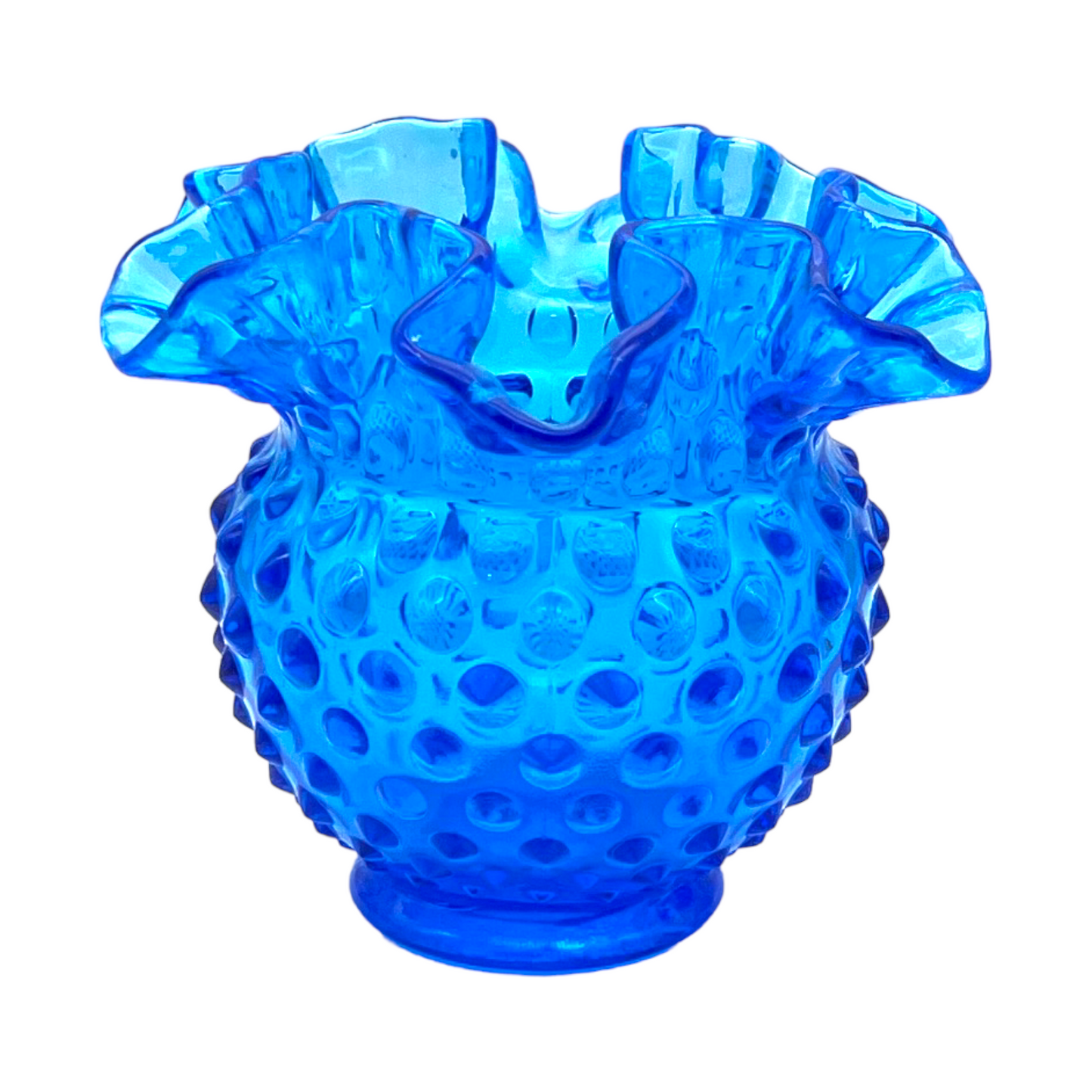 Vintage Blue Hobnail Vase - A Timeless Masterpiece in Art Glass