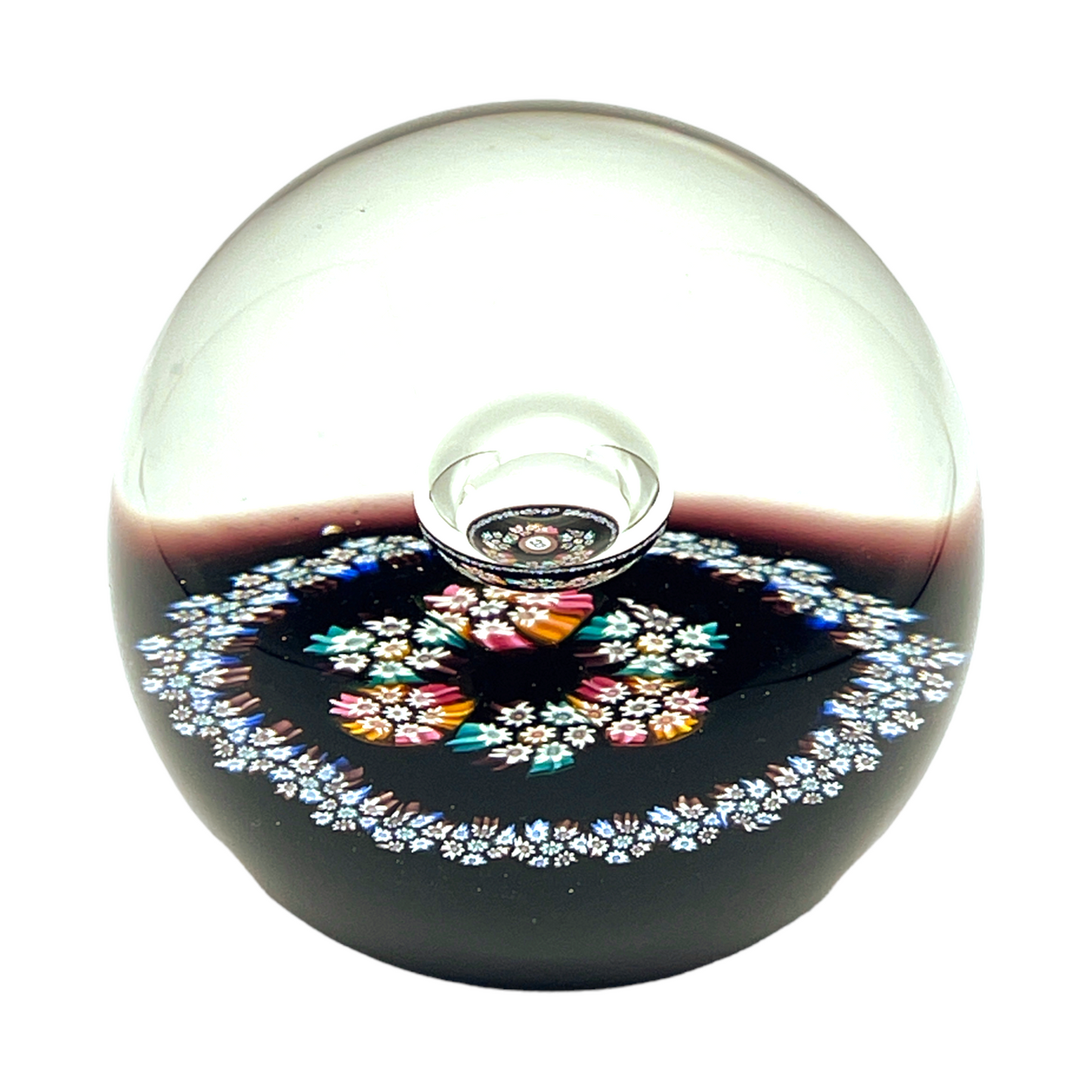 Caithness Paperweight - Mellefiori With Bubble - 3"