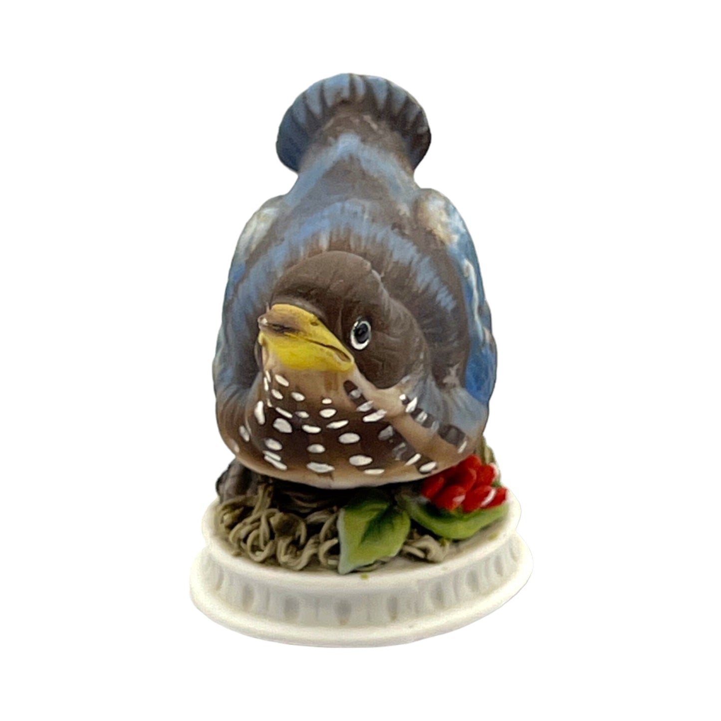 Lefton China - Porcelain Blue Bird Figurine - KW1637 - 3"