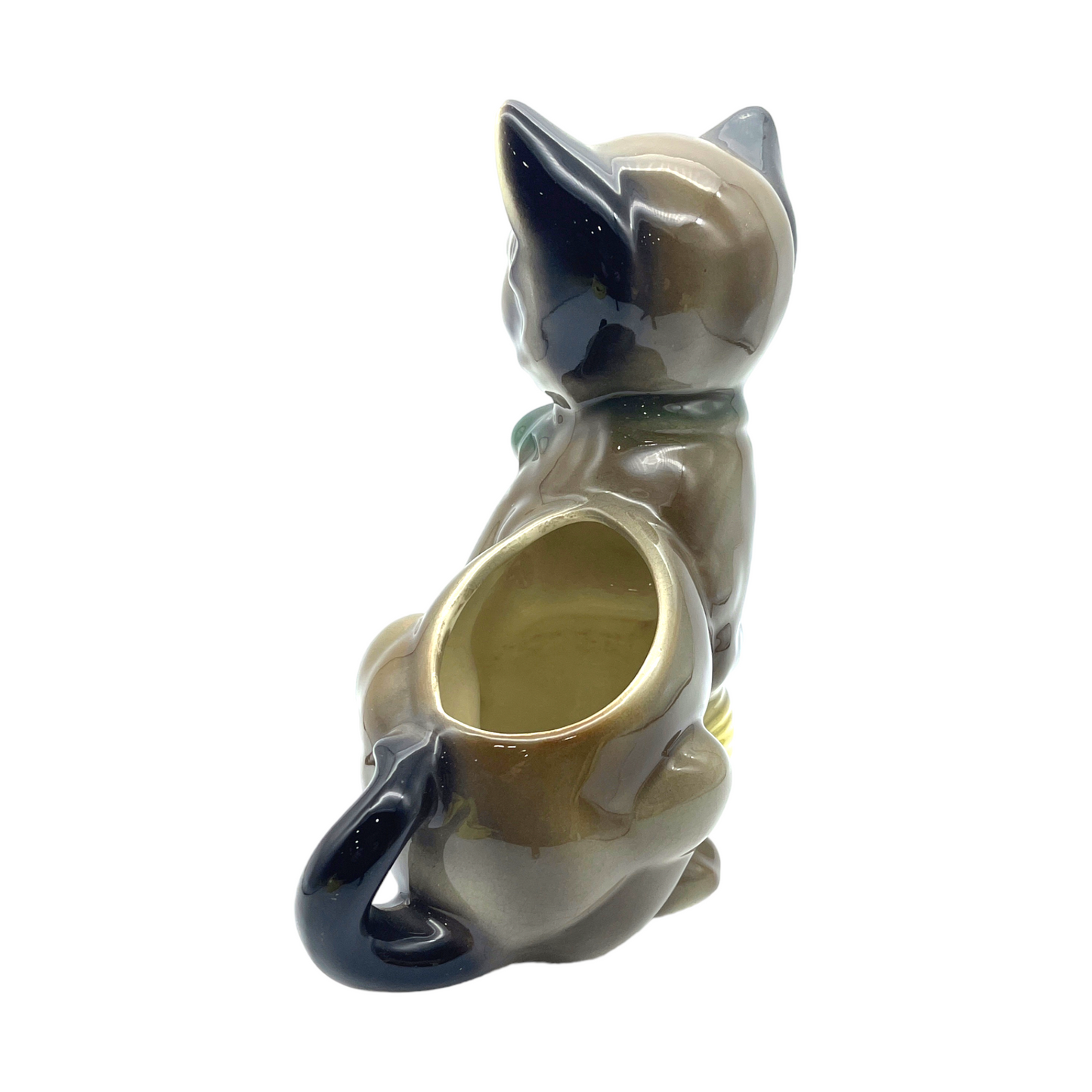 Royal Copley - Kitten With Yellow Ball Of Yarn Planter - Vintage - 8"