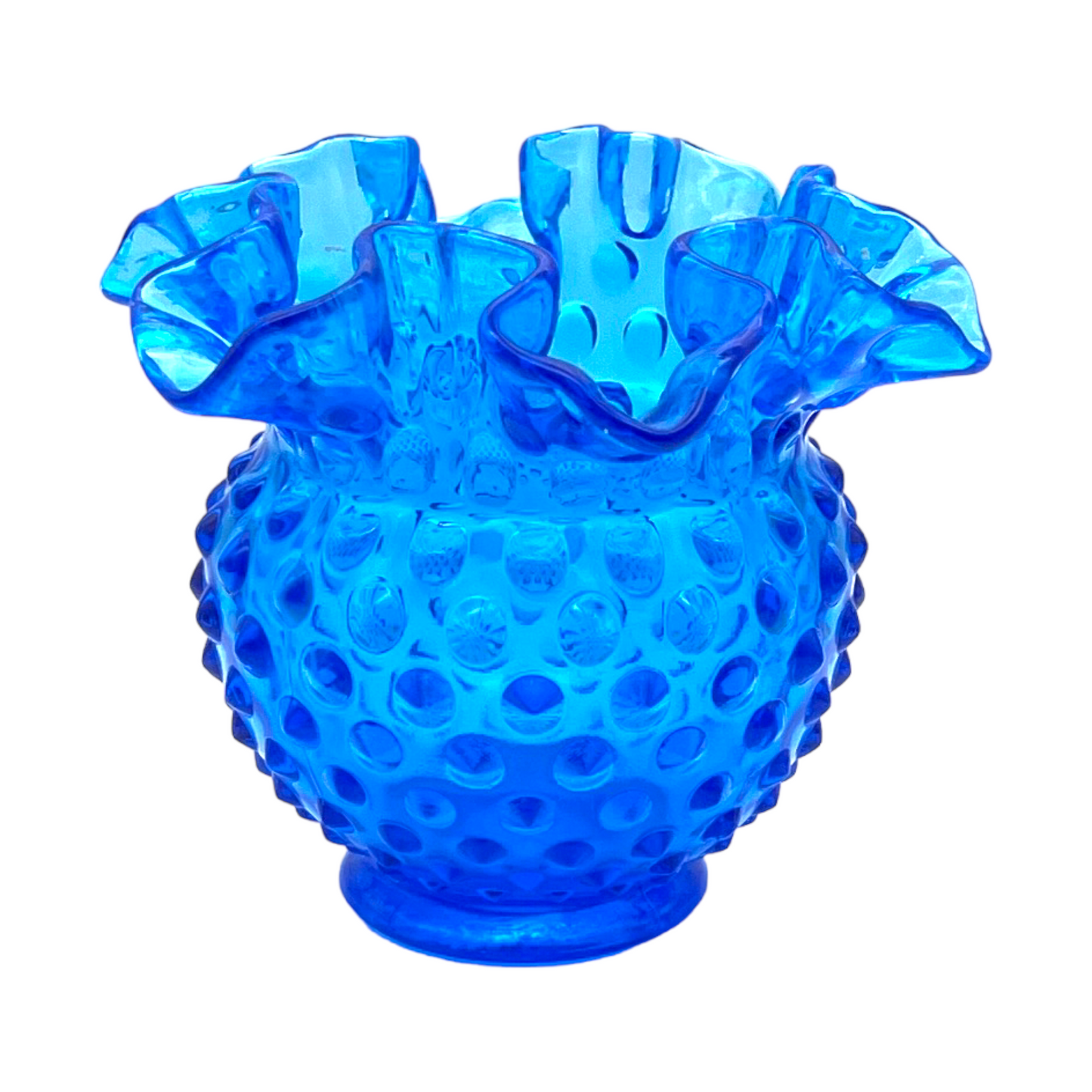 Vintage Blue Hobnail Vase - A Timeless Masterpiece in Art Glass