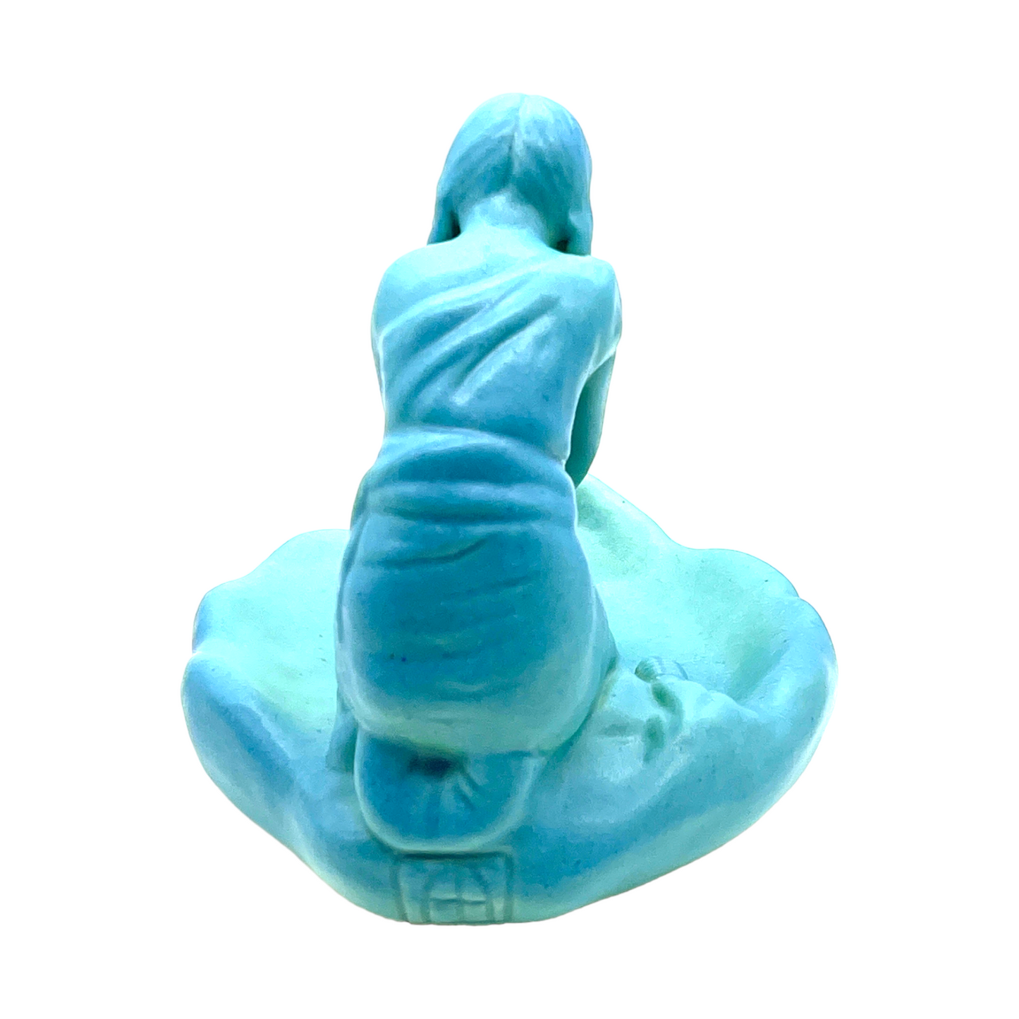 Van Briggle Potter - Ming Blue Indian Girl Grinding Corn - Vintage - Mint - 6"
