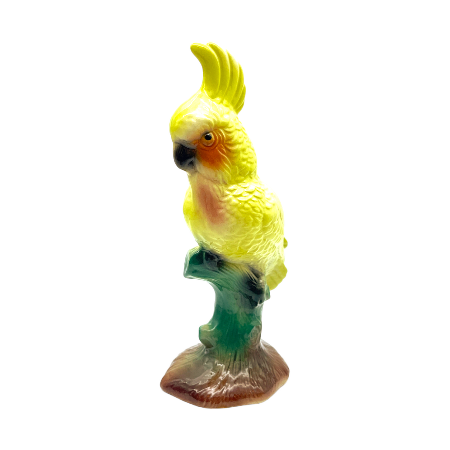 William Maddux - Lime Green Cockatoo Figurine - Vintage - 7"