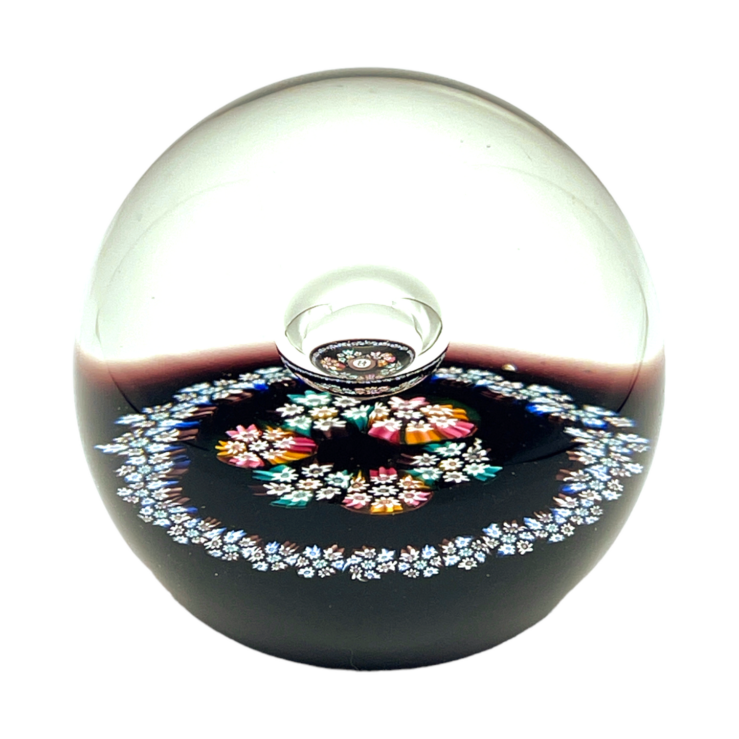 Caithness Paperweight - Mellefiori With Bubble - 3"