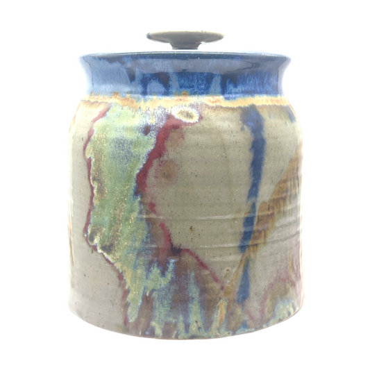 Jim Lauer Studio Pottery - Bisket Jar With Lid - Signed - 8.5"