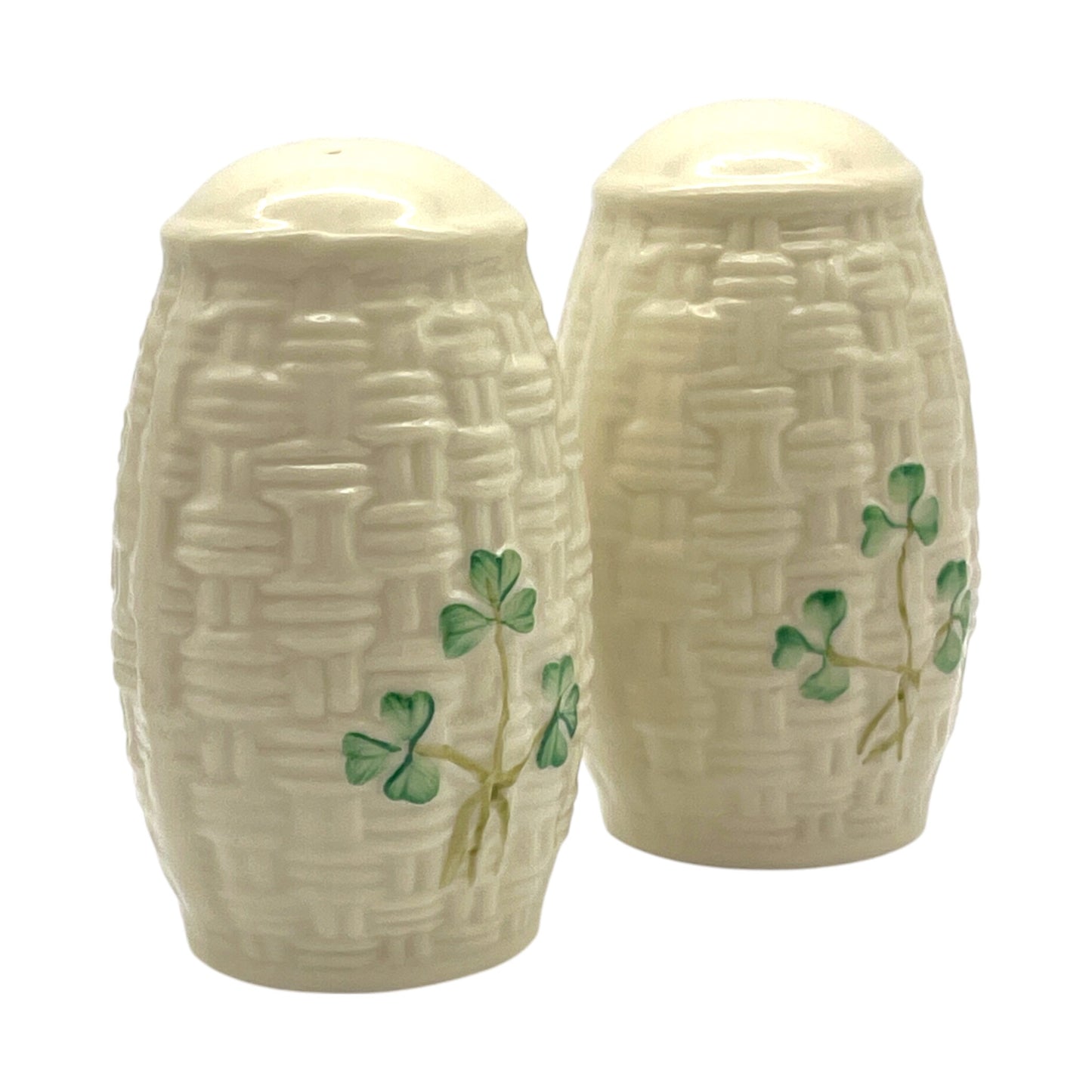 Belleek - Shamrock Salt & Pepper Set - Eighth Mark - 3"