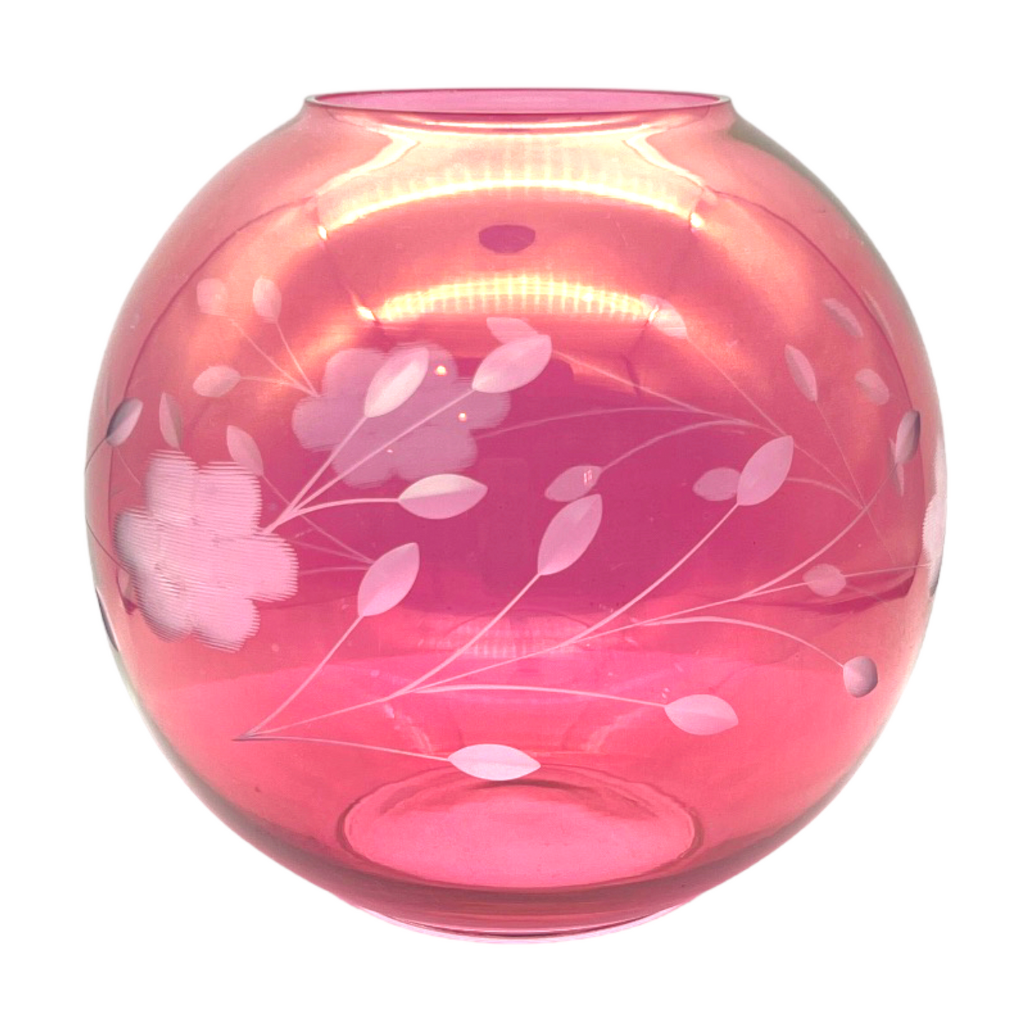 Enchanting Crimson Swirl Art Glass Vase - 6"