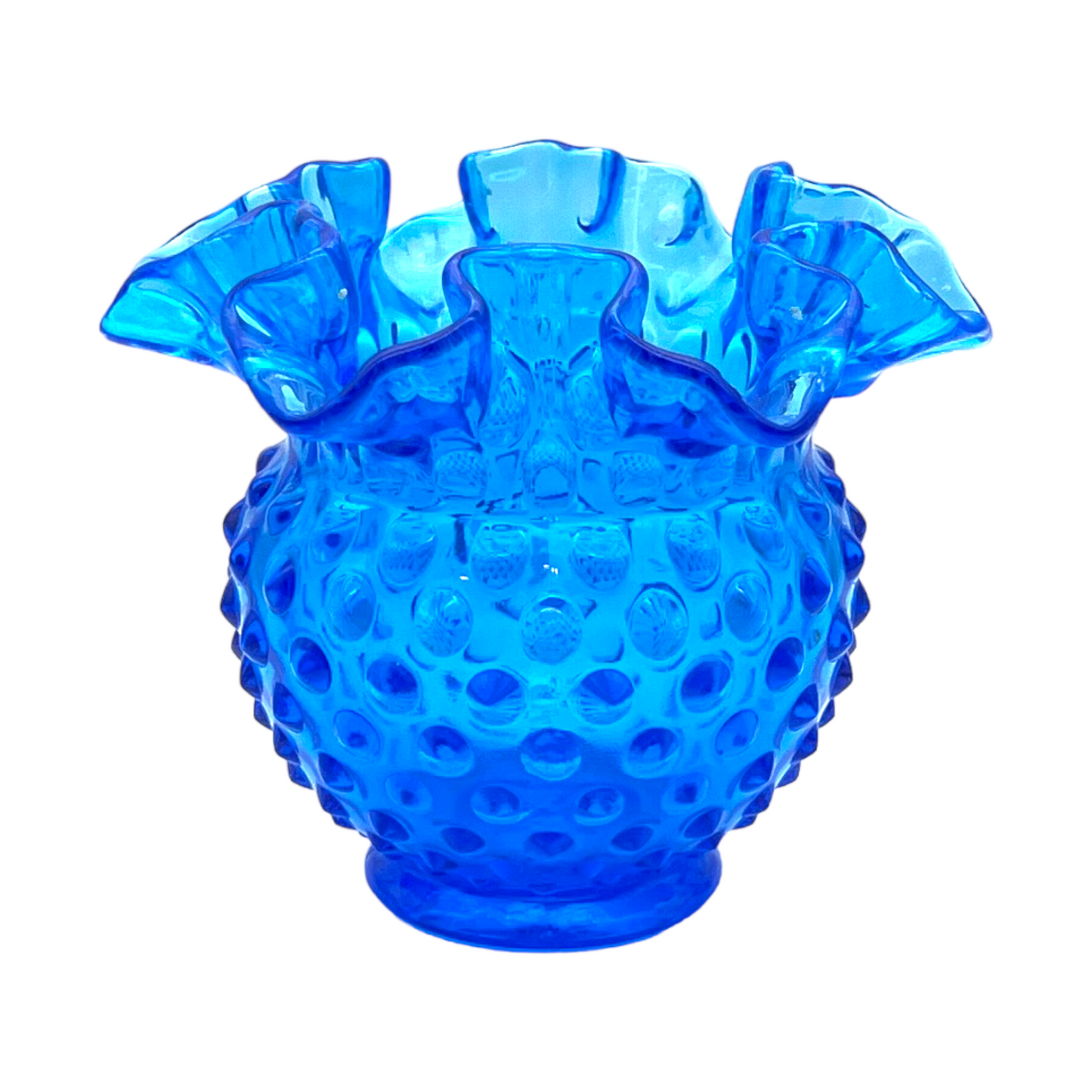 Vintage Blue Hobnail Vase - A Timeless Masterpiece in Art Glass