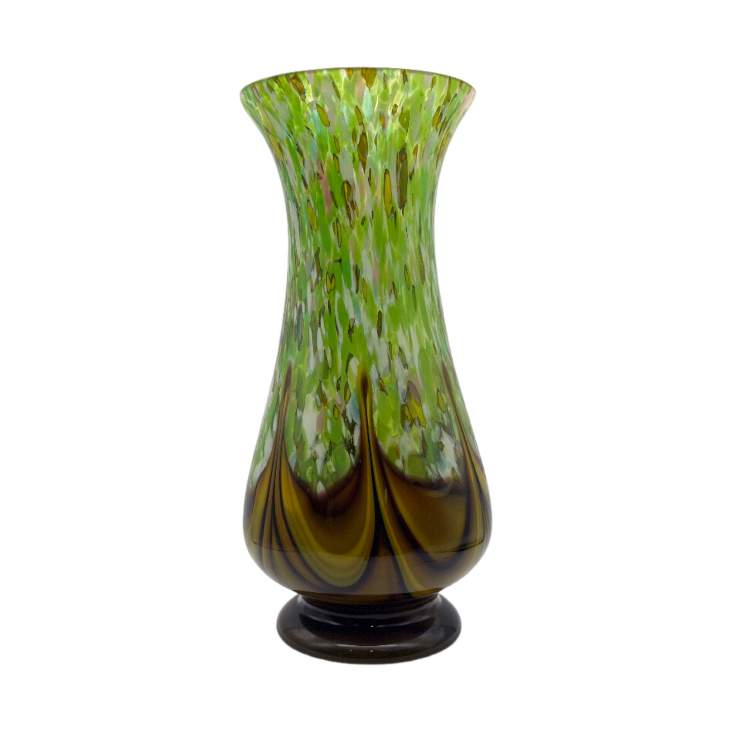 Opulent Opaline Symphony - Handcrafted Murano Art Glass Vase