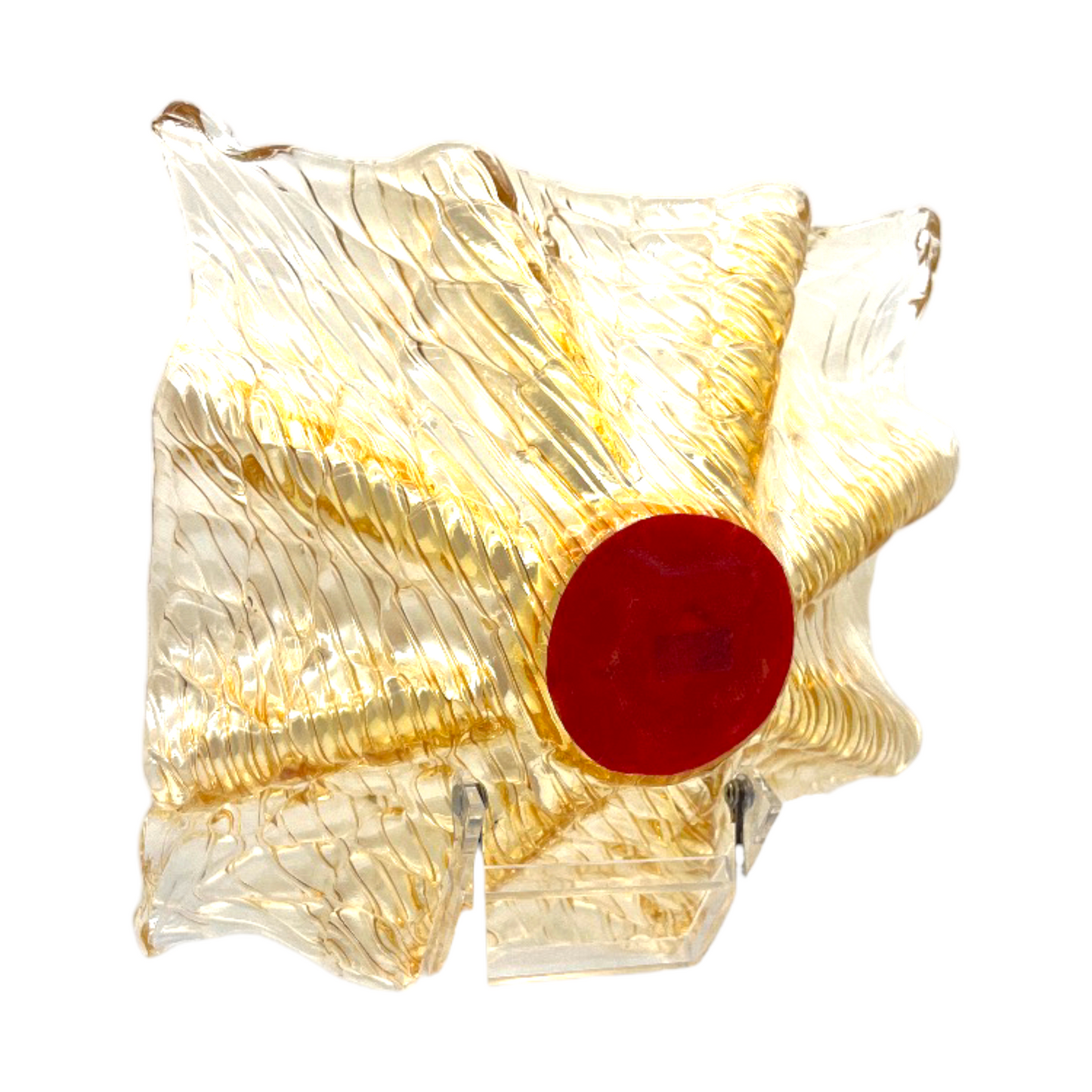 Murano Art Glass - Ribbed Handkerchief Ruffle Edge Bowl - 5"