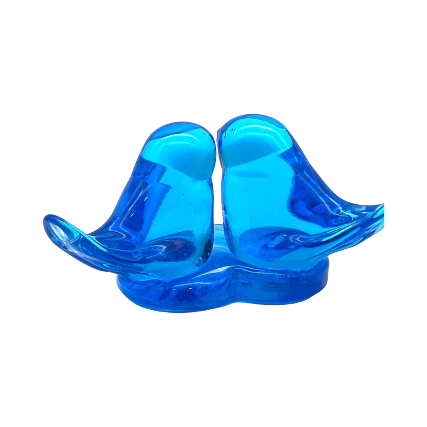 Blown Art Glass - Double Bluebird Of Happiness - Leo Ward Signed - 1987 - 3"