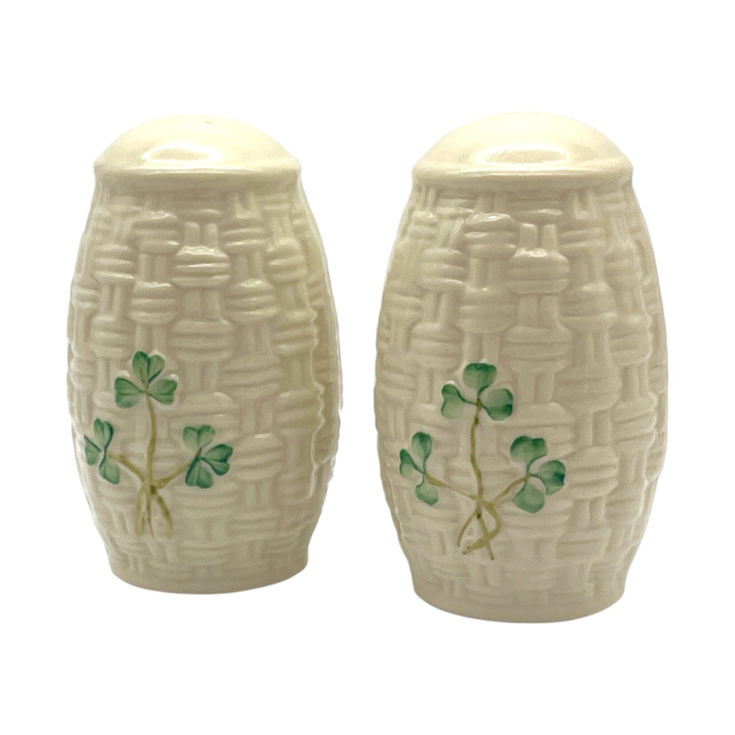Belleek - Shamrock Salt & Pepper Set - Eighth Mark - 3"