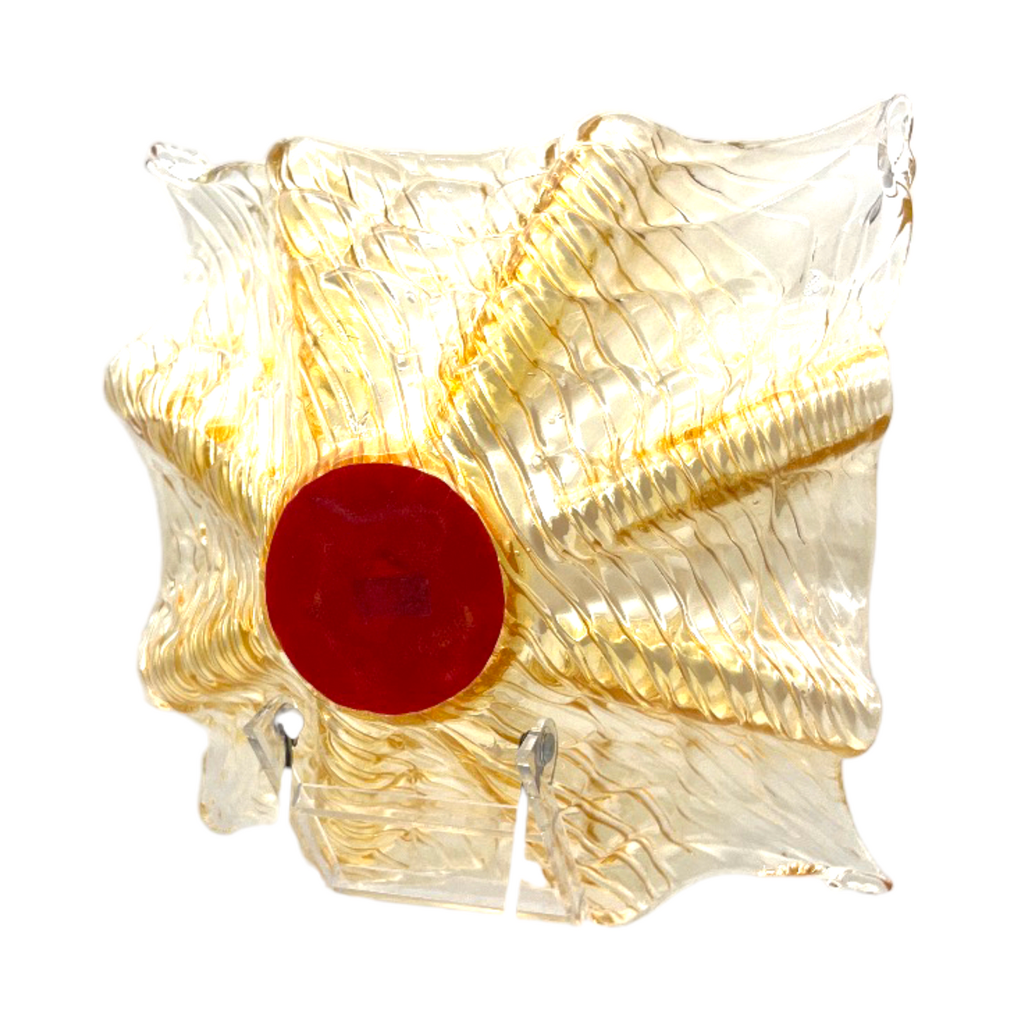 Murano Art Glass - Ribbed Handkerchief Ruffle Edge Bowl - 5"