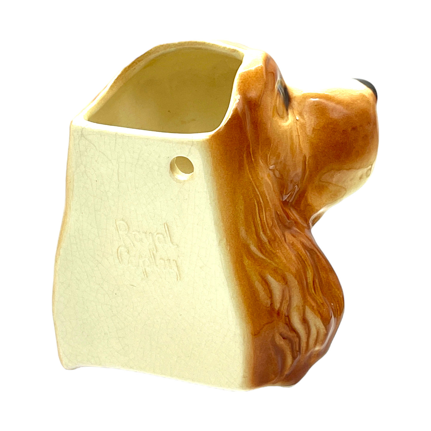 Royal Copley - Cocker Spaniel Wall Pocket Planter - Vintage - 5"