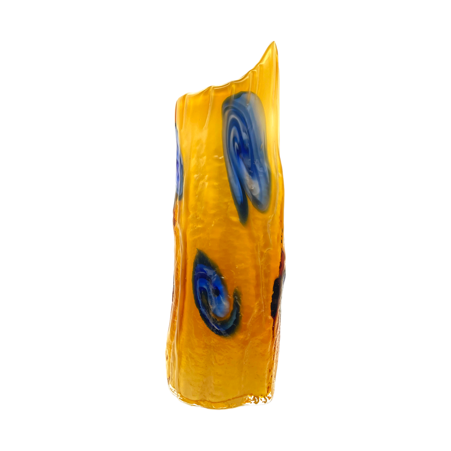 Vintage Murano Tree Vase: A Captivating Fusion of Orange & Blue Elegance