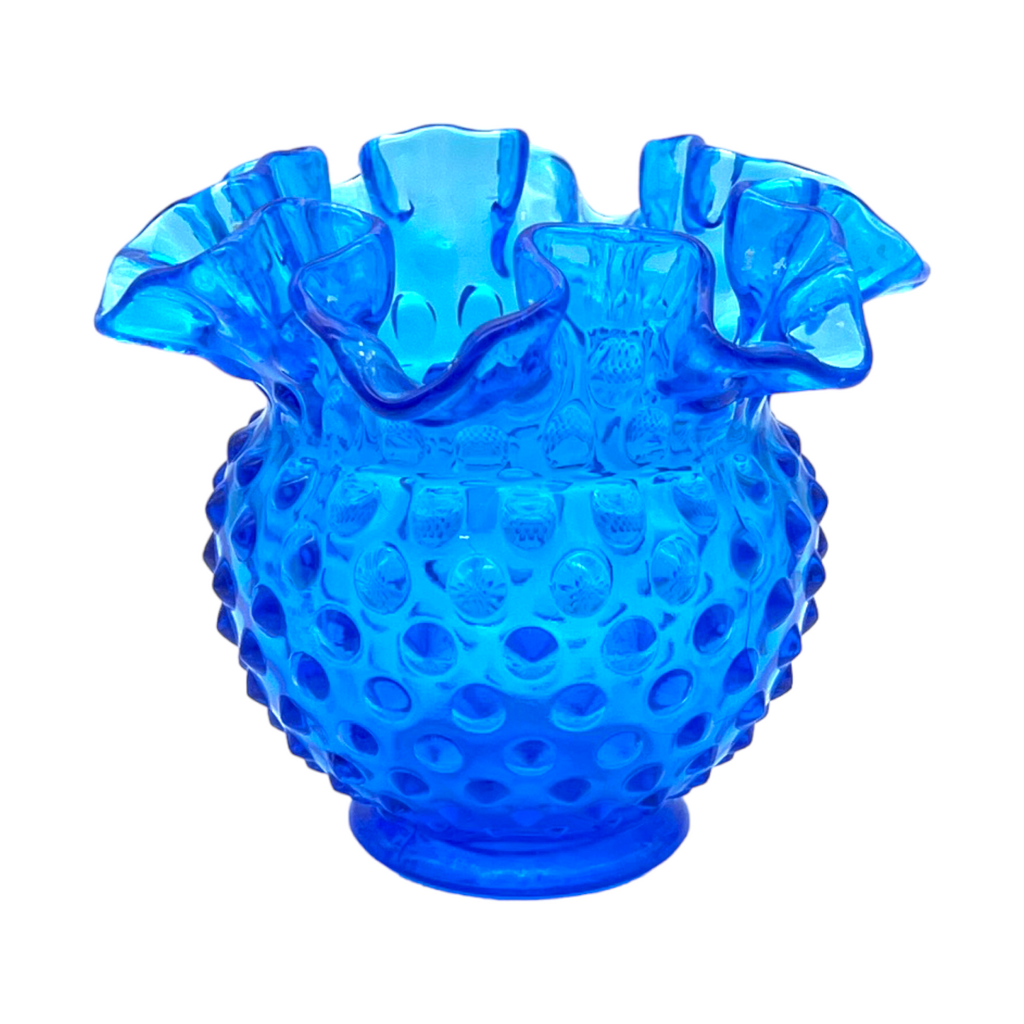 Vintage Blue Hobnail Vase - A Timeless Masterpiece in Art Glass