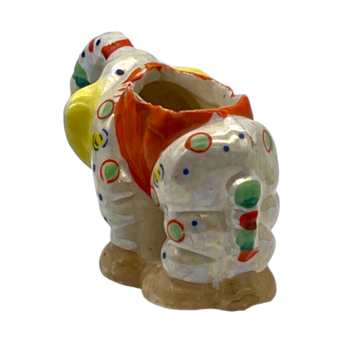 Ceramic - Clown Elephant Figurine - Vintage - 2"