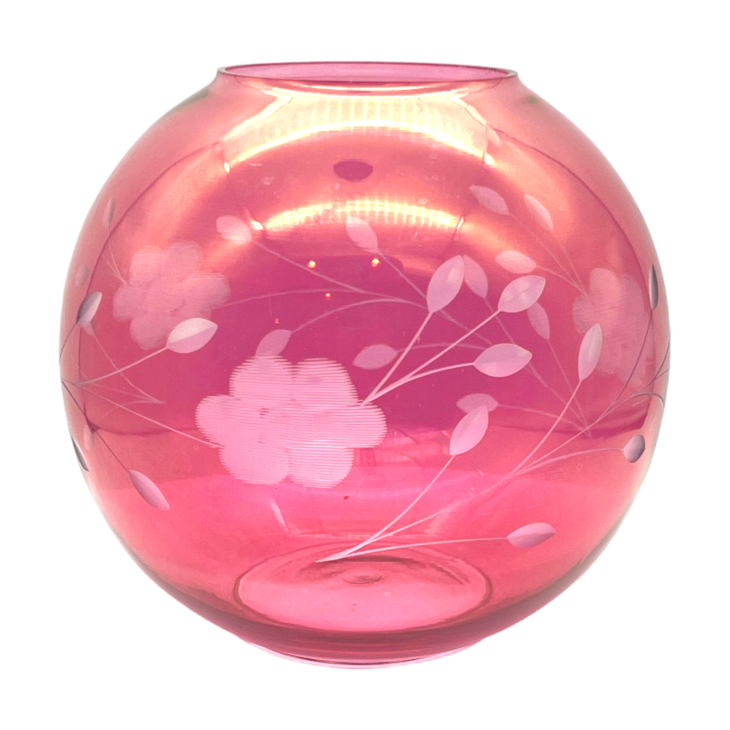 Enchanting Crimson Swirl Art Glass Vase - 6"