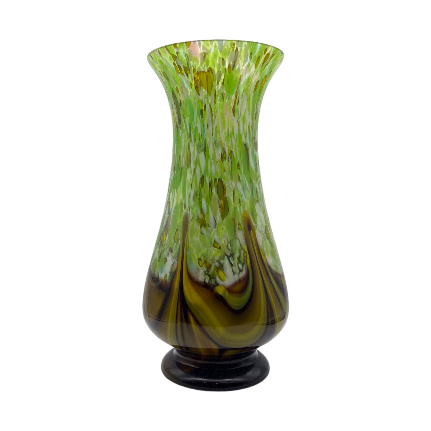 Opulent Opaline Symphony - Handcrafted Murano Art Glass Vase