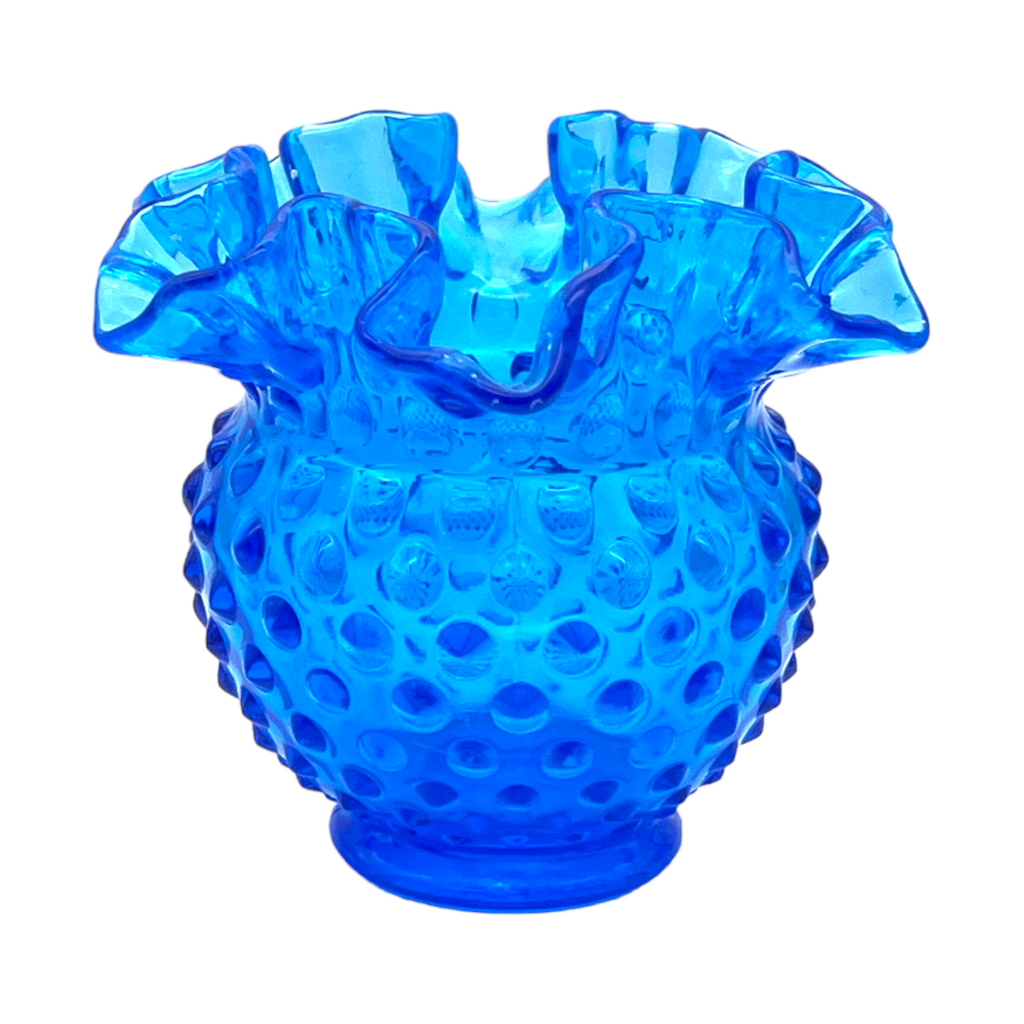 Vintage Blue Hobnail Vase - A Timeless Masterpiece in Art Glass