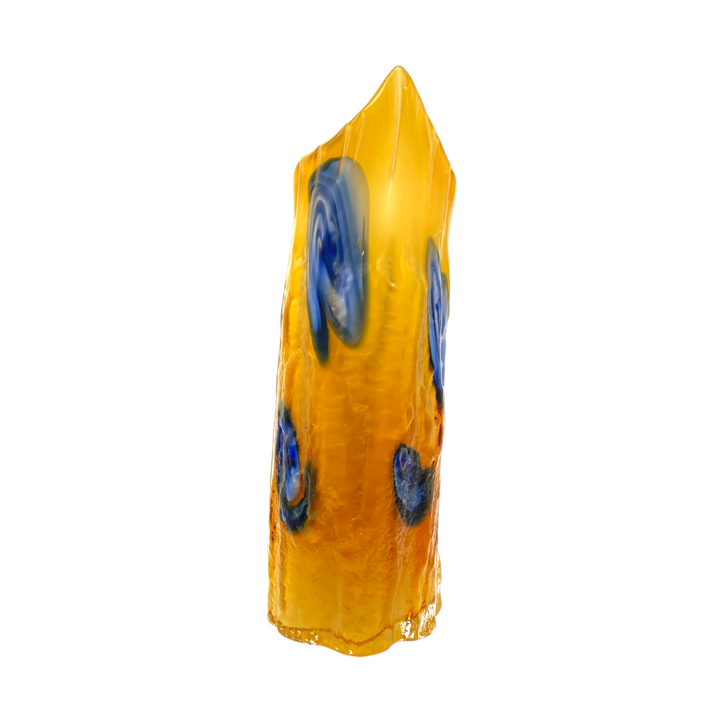 Vintage Murano Tree Vase: A Captivating Fusion of Orange & Blue Elegance