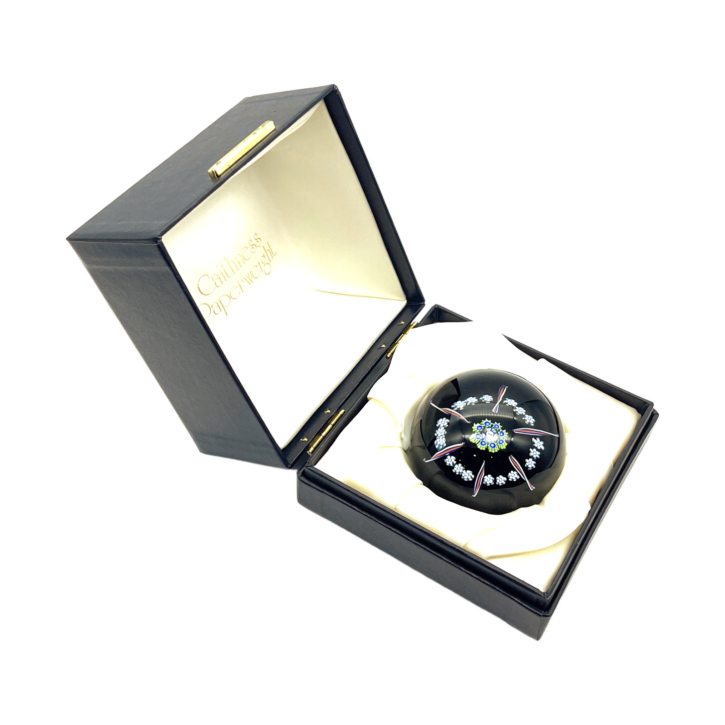 Caithness Paperweight - Ships Wheel - #214 of 1000 - 1981 - By Collin Terris - Original Box - 2.5"