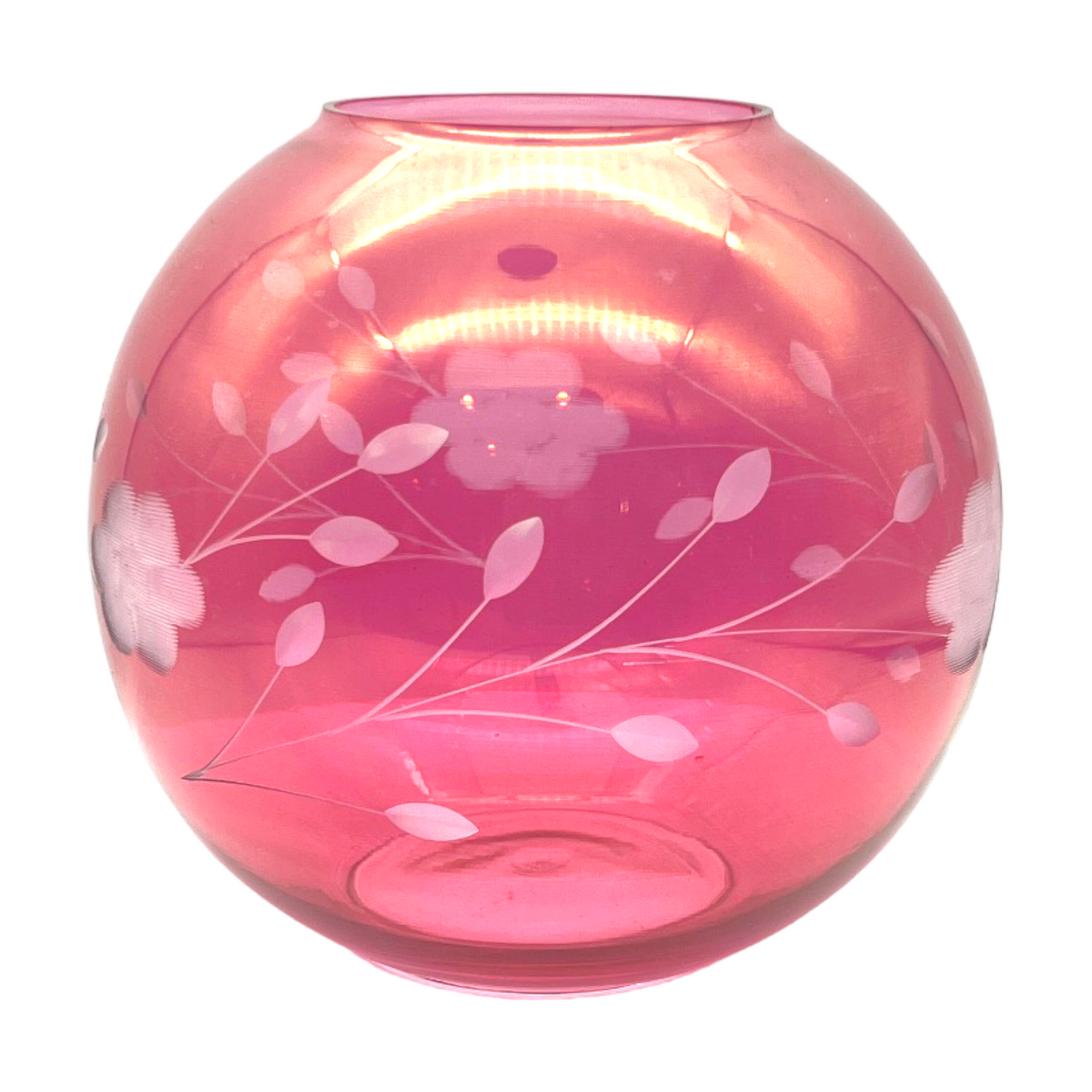 Enchanting Crimson Swirl Art Glass Vase - 6"