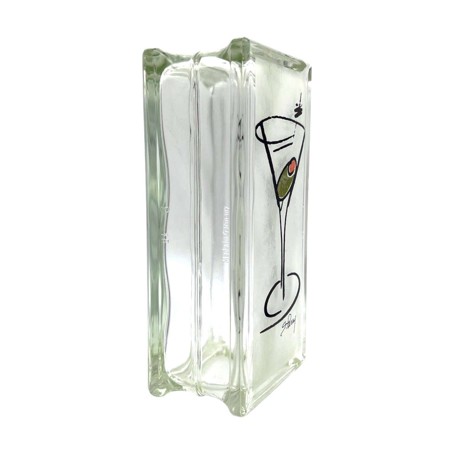 Suzanne Perry Artisanal Hand-Painted Martini Glass Block - 9.5"