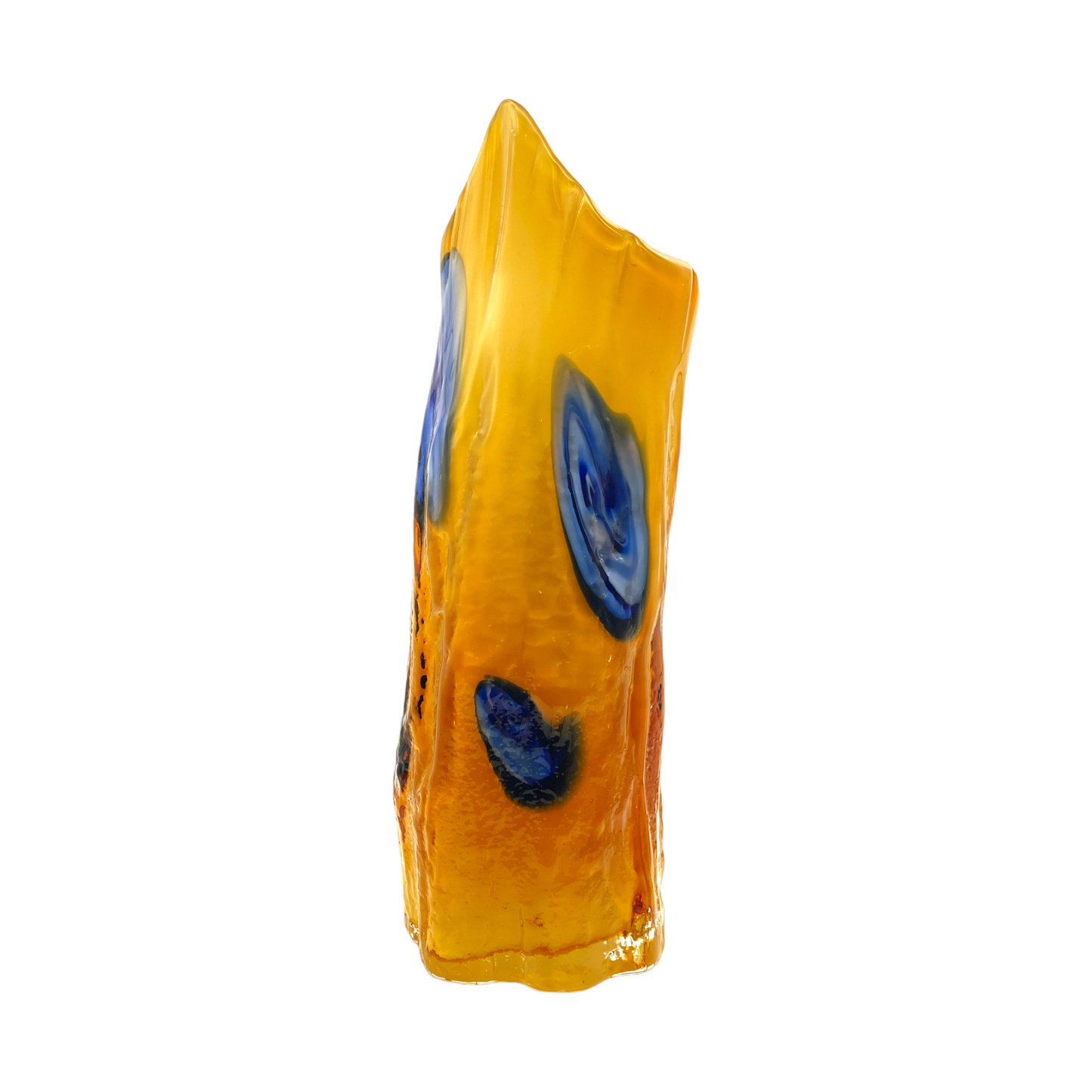 Vintage Murano Tree Vase: A Captivating Fusion of Orange & Blue Elegance