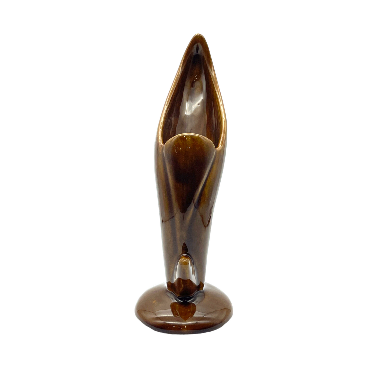 Van Briggle Pottery - Brown Bird Of Paradise Vase - Vintage - Mint - 8.5"