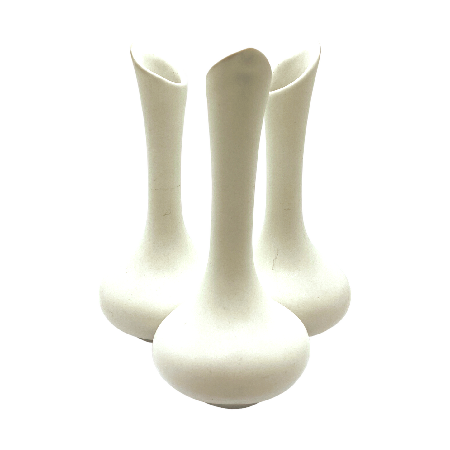 Van Briggle Pottery - White Triple Bud Vase - Vintage 1920's - Mint - 7"
