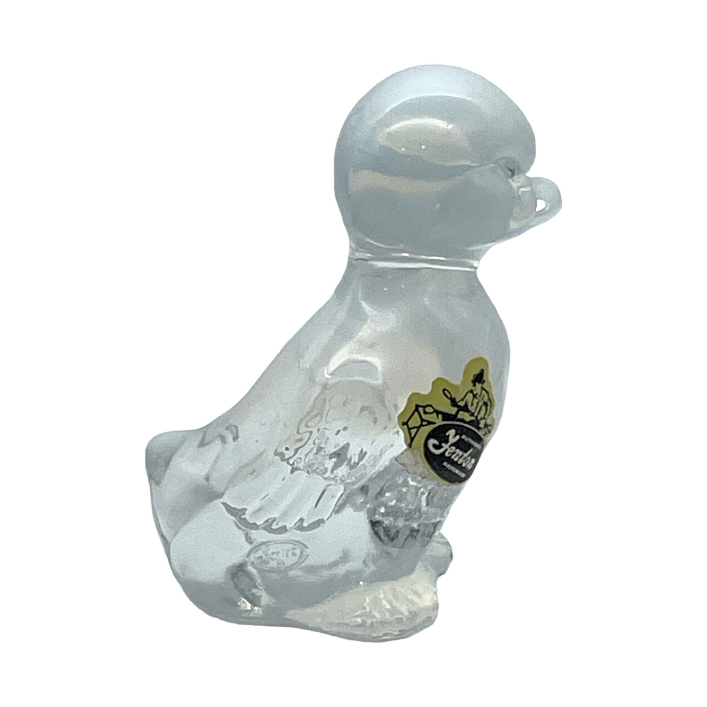 Fenton Art Glass - Opalescent Duck - Original Sicker - 3.5"