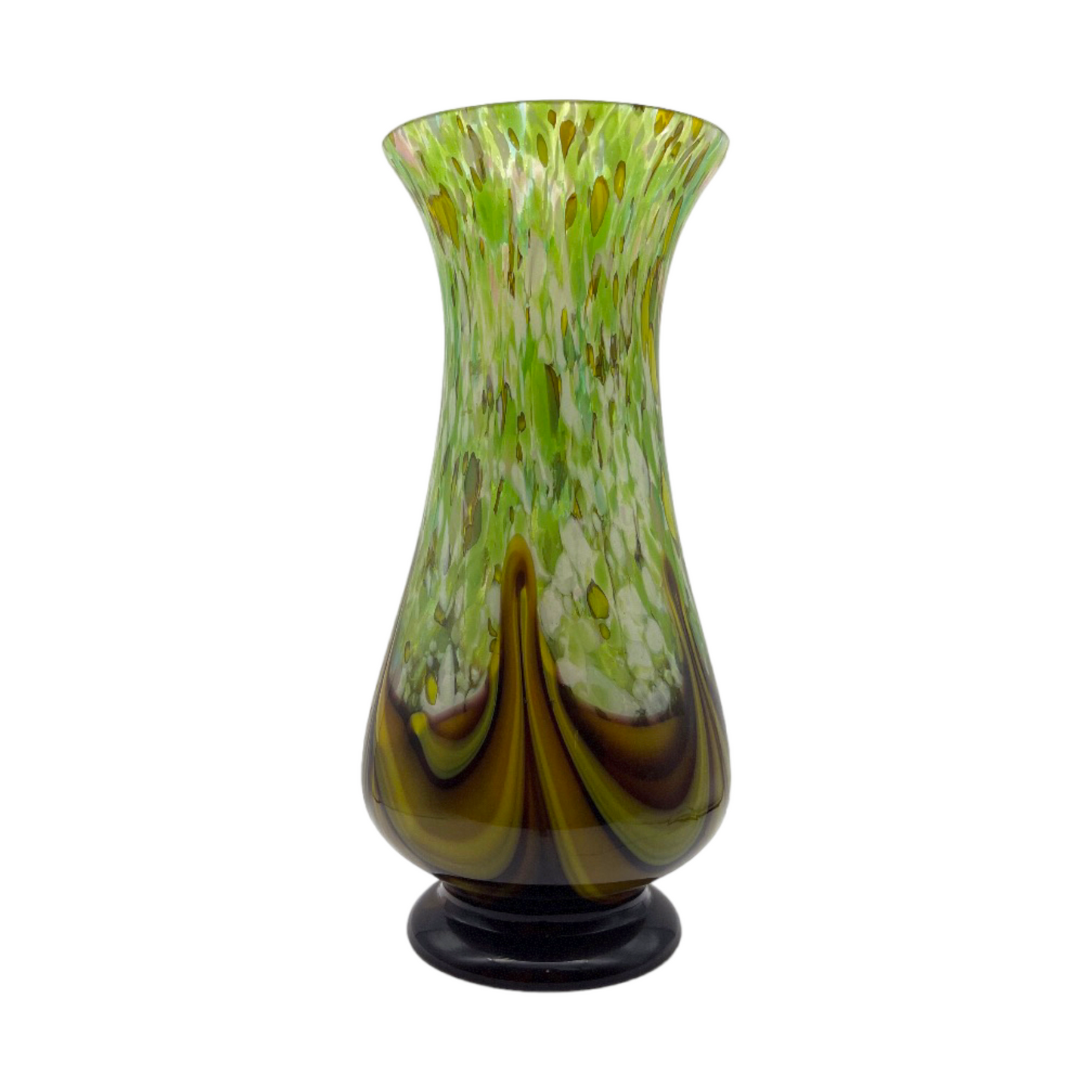Opulent Opaline Symphony - Handcrafted Murano Art Glass Vase